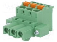 Pluggable terminal block; 5.08mm; ways: 3; angled 90°; plug; green DEGSON ELECTRONICS