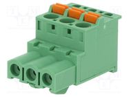 Pluggable terminal block; 5.08mm; ways: 3; angled 90°; plug; green DEGSON ELECTRONICS