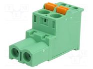 Pluggable terminal block; 5mm; ways: 2; angled 90°; plug; female DEGSON ELECTRONICS