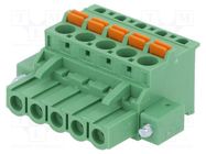 Pluggable terminal block; 5.08mm; ways: 5; angled 90°; plug; green DEGSON ELECTRONICS