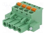 Pluggable terminal block; 5.08mm; ways: 4; angled 90°; plug; green DEGSON ELECTRONICS