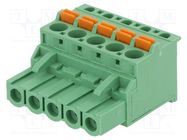 Pluggable terminal block; 5.08mm; ways: 5; angled 90°; plug; green DEGSON ELECTRONICS