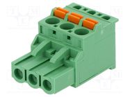 Pluggable terminal block; 5.08mm; ways: 3; angled 90°; plug; green DEGSON ELECTRONICS