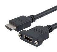 HDMI 2.1 CABLE, M/F PANEL MOUNT, PVC, BLK, 1.0M 52AK0465