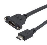 HDMI 2.1 CABLE, M/F PANEL MOUNT, LSZH, BLK, 3.0M 52AK0495