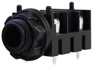 TJ SERIES, 4 PIN 1/4" JACK, HORIZONTAL PCB MOUNT, FULL-THREADED NOSE 52AK3763