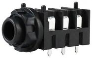 TJ SERIES, 6 PIN 1/4" JACK, HORIZONTAL PCB MOUNT, HALF-THREADED NOSE 52AK3766
