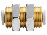 Push-in fitting; threaded,straight; -1÷10bar; brass; Thread: M12 