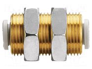 Push-in fitting; threaded,straight; -1÷10bar; brass; Thread: M12 SMC