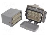 Connector: HDC; male + female; HE; PIN: 48; 16A; 500V; 48+PE; size 12 WEIDMÜLLER
