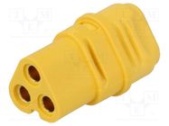 Connector: DC supply; plug; MT30; female; PIN: 3; for cable; yellow AMASS