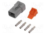 Connector: wire-wire; plug; female; ATP; for cable; PIN: 4; crimped AMPHENOL