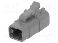 Connector: wire-wire; plug; female; ATM; for cable; PIN: 4; grey AMPHENOL