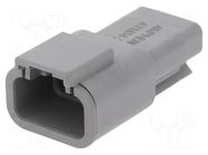 Connector: wire-wire; plug; male; ATM; for cable; PIN: 3; grey; IP67 AMPHENOL