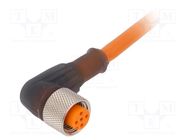 Connection lead; M12; PIN: 5; angled; 5m; plug; 60VAC; 4A; RKWT; IP67 LUMBERG AUTOMATION