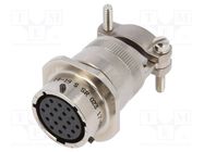 Connector: circular; plug; for cable; PIN: 19; female; soldering AMPHENOL