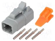 Connector: wire-wire; plug; female; ATM; for cable; PIN: 4; crimped AMPHENOL