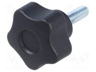 Knob; Ø: 25mm; Ext.thread: M5; 16mm; H: 19mm; technopolymer PA ELESA+GANTER