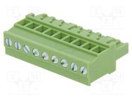 Pluggable terminal block; 5mm; ways: 9; angled 90°; plug; female XINYA