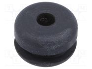 Grommet; Ømount.hole: 7mm; Øhole: 3mm; caoutchouc; black; -30÷90°C 