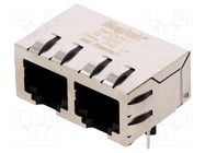 RJ45; socket; PIN: 8; shielded,with isolation transformer; THT BEL FUSE