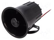 Sound transducer: siren; dynamic; 1 tone; 12VDC; 1200mA; Ø: 100mm 