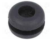 Grommet; Ømount.hole: 7mm; Øhole: 5mm; caoutchouc; black; -30÷90°C 