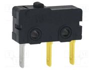 Microswitch SNAP ACTION; 0.1A/125VAC; 0.1A/30VDC; without lever 