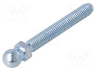 Pin; M10; steel; Ø: 14mm; Plating: zinc; Thread len: 68mm ELESA+GANTER