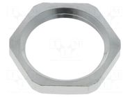 Nut; PG9; brass; Thk: 2.8mm; Spanner: 18mm; Thread: PG; GM-MS HUMMEL