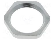 Nut; PG9; brass; Thk: 2.8mm; Spanner: 18mm; Thread: PG; GM-MS HUMMEL