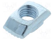 Nut; for profiles; Width of the groove: 10mm; steel; zinc; T-slot FATH