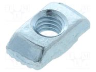 Nut; for profiles; Width of the groove: 6mm; steel; zinc; T-slot FATH