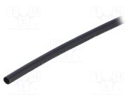 Heat shrink sleeve; 3: 1; 3mm; L: 1m; black; Wall thick: 0.6mm HELLERMANNTYTON