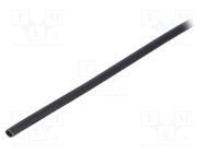 Heat shrink sleeve; 3: 1; 1.5mm; L: 1m; black; Wall thick: 0.5mm HELLERMANNTYTON