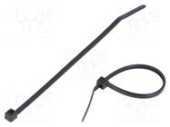 Cable tie; L: 100mm; W: 2.5mm; polyamide; 80N; black; Ømax: 22mm; T HELLERMANNTYTON