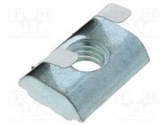 Nut; for profiles; Width of the groove: 8mm; with spring leaf FATH