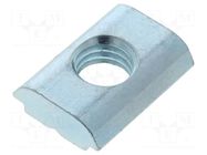 Nut; for profiles; Width of the groove: 10mm; steel; zinc; T-slot FATH