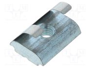 Nut; for profiles; Width of the groove: 10mm; with spring leaf FATH