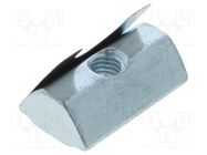 Nut; for profiles; Width of the groove: 8mm; with spring leaf FATH