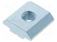 Nut; for profiles; Width of the groove: 8mm; steel; zinc; T-slot FATH