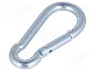 Carabiner; steel; for profiles; zinc; 5mm FATH