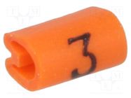 Markers; Marking: 3; 1.5÷2mm; PVC; orange; -45÷70°C; leaded 