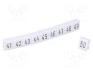 Marker; white; Width: 5mm; Marking: 41-50; push-in; 250pcs. KURANT