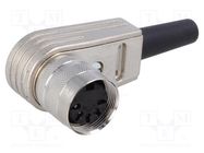 Connector: M16; plug; female; soldering; for cable; PIN: 5; 5A; 100V AMPHENOL