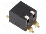 Switch: DIP-SWITCH; Poles number: 2; ON-OFF; 0.025A/24VDC; Pos: 2 DIPTRONICS