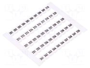 Marker; horizontal; white; 5mm; Marking: 201-250 WEIDMÜLLER