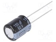 Capacitor: electrolytic; low ESR; THT; 150uF; 50VDC; Ø10x12.5mm PANASONIC