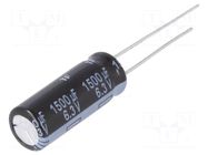 Capacitor: electrolytic; low ESR; THT; 1500uF; 6.3VDC; Ø8x20mm PANASONIC