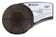 LABELING TAPE, VINYL, 0.75" X 21FT, WHITE/BLACK